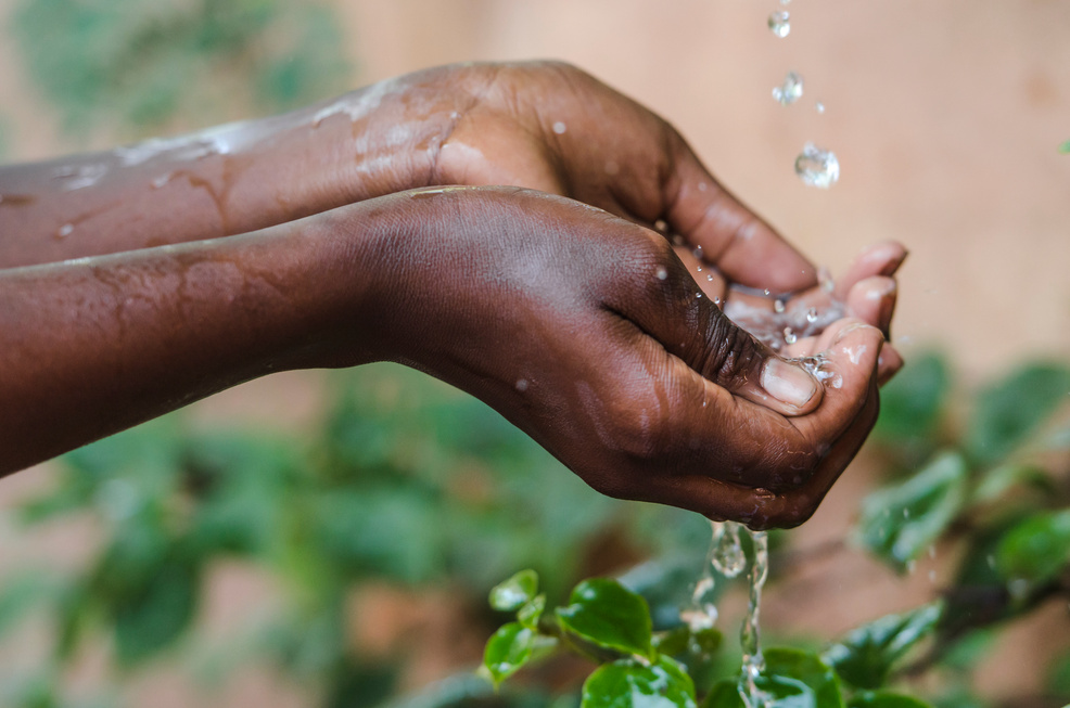 Climate Change Symbol: Handful Of Water Scarcity for Africa Symbol
